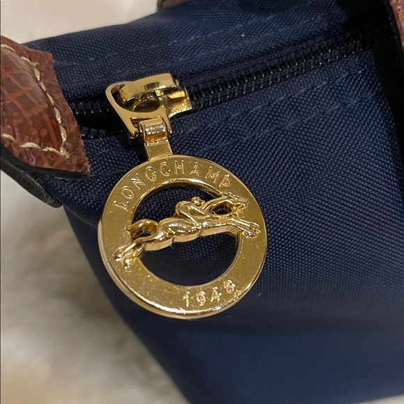 Longchamp Brown and Navy Mini Handbag - Picture 2 of 14